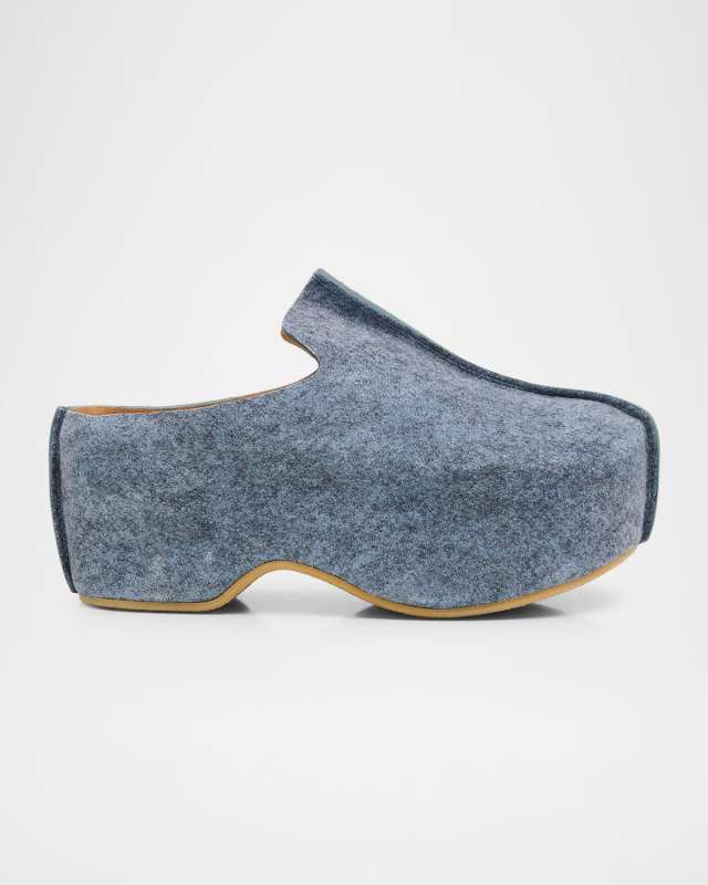 Platform Suede Clogs